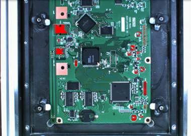 Inspection for the presence of parts (capacitors)