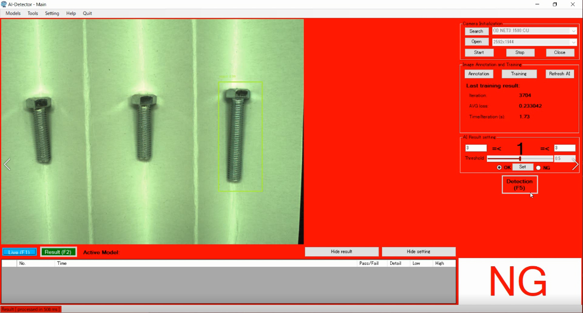 Judgment of screw length difference (learning assistance with jig)
 