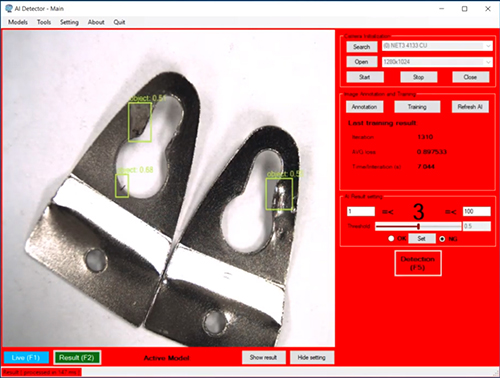 Burr inspection of metal parts