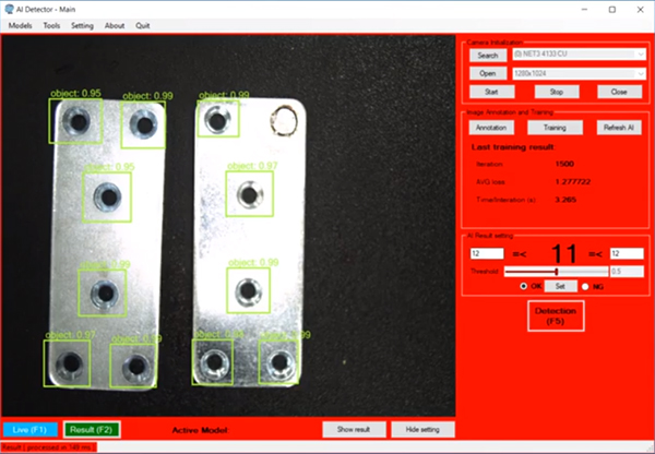 Counting holes in metal parts