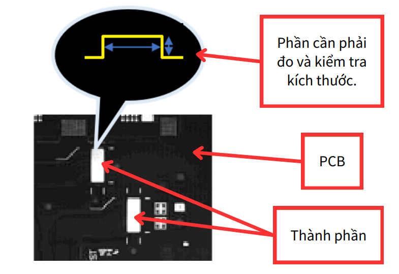 Visual inspection of motherboard board with height difference