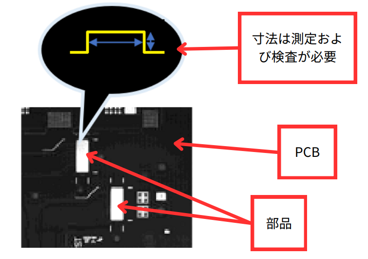 Visual inspection of motherboard board with height difference